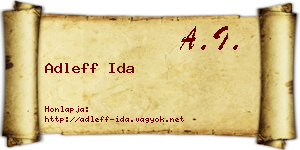 Adleff Ida névjegykártya